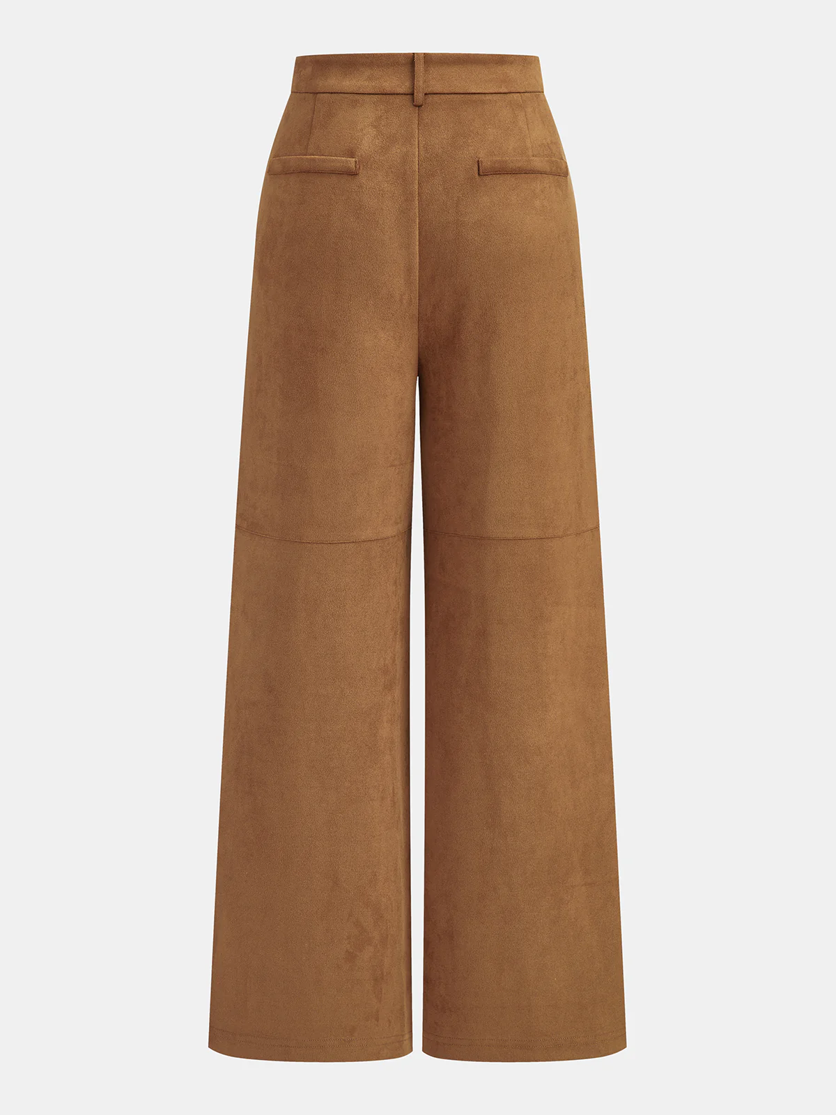 Braided Detail Mid-Waist Suede Effect Pants - Image 2