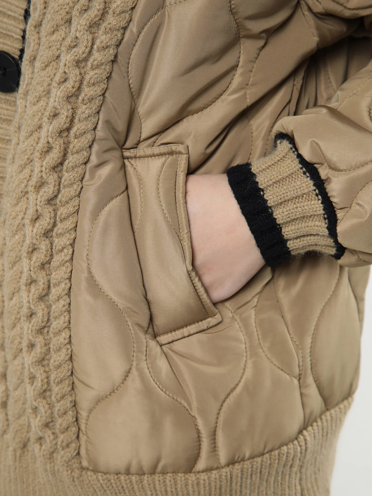 Braided Quilted Oversized Cardigan Coat - Image 3