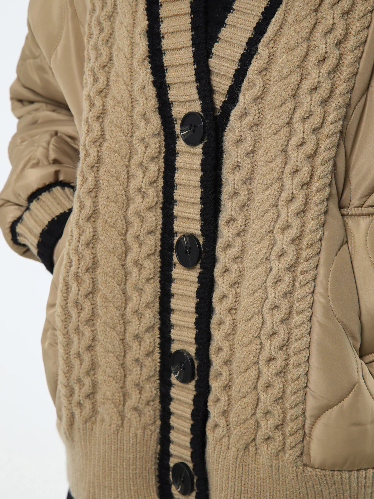 Braided Quilted Oversized Cardigan Coat - Image 4