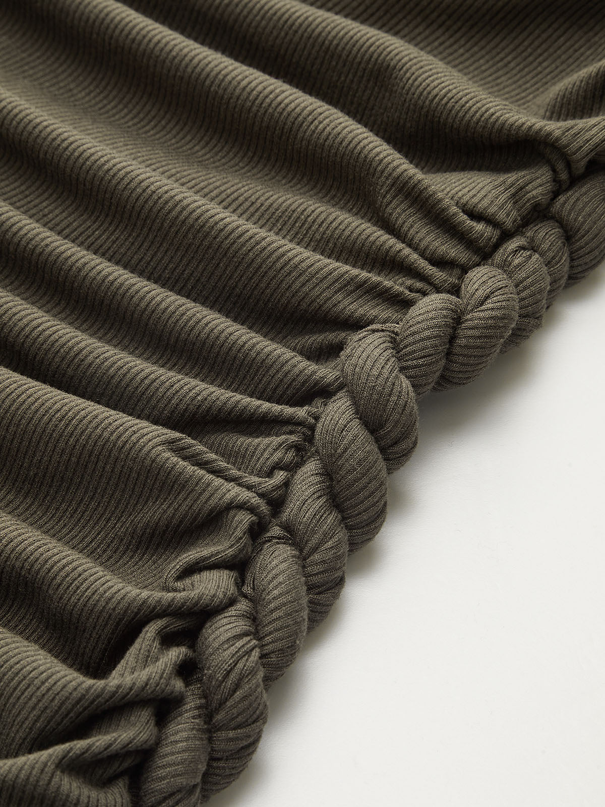 Braided Rope One-Shoulder Ruched Mini Dress - Image 4