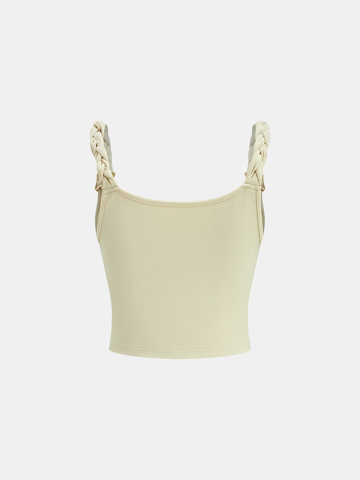 Braided Strap Draped Collar Crop Top - Image 2