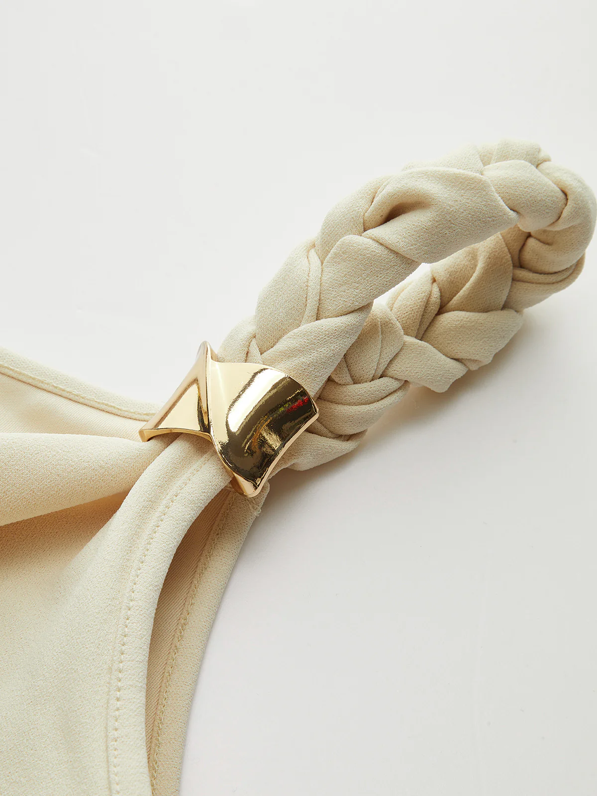 Braided Strap Draped Collar Crop Top - Image 3