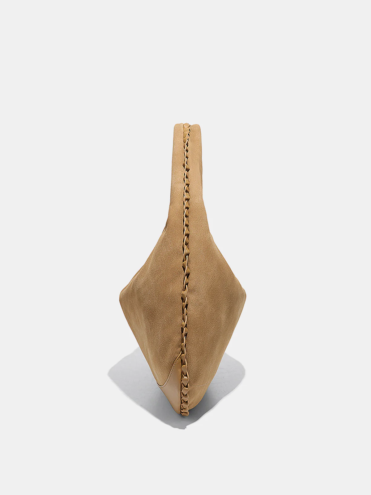 Braided Trim Suede Hobo Bag - Image 5