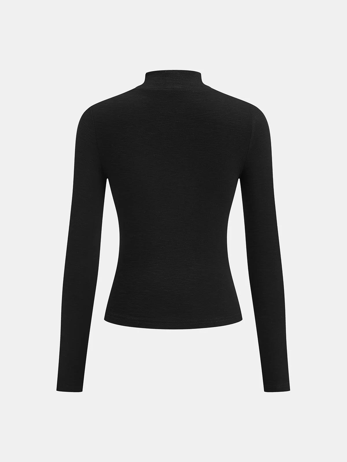 Buckle Detail Cut-Out Mock Neck Top - Image 2