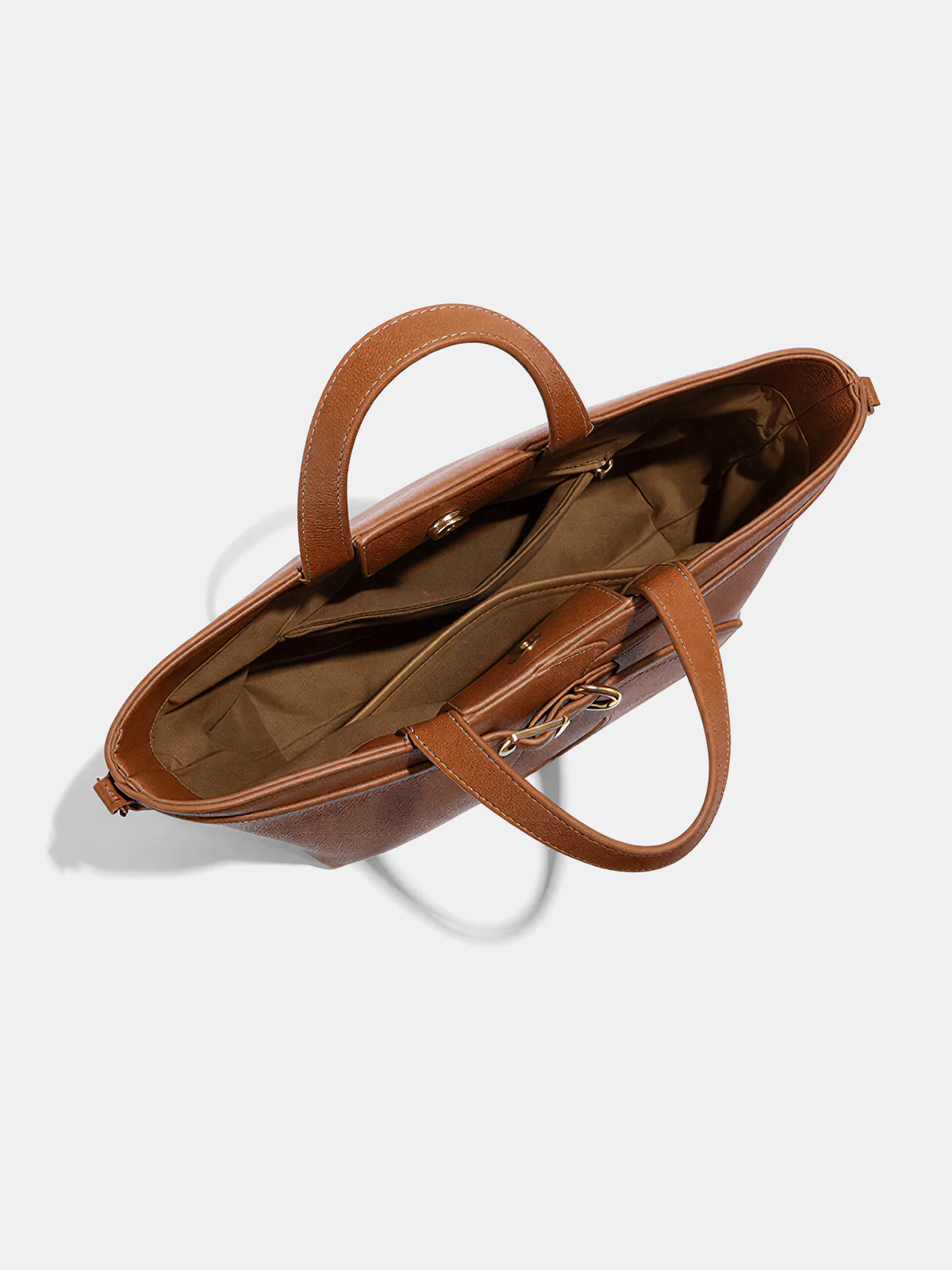 Buckle Detail Dual-Handle Tote Bag - Image 4