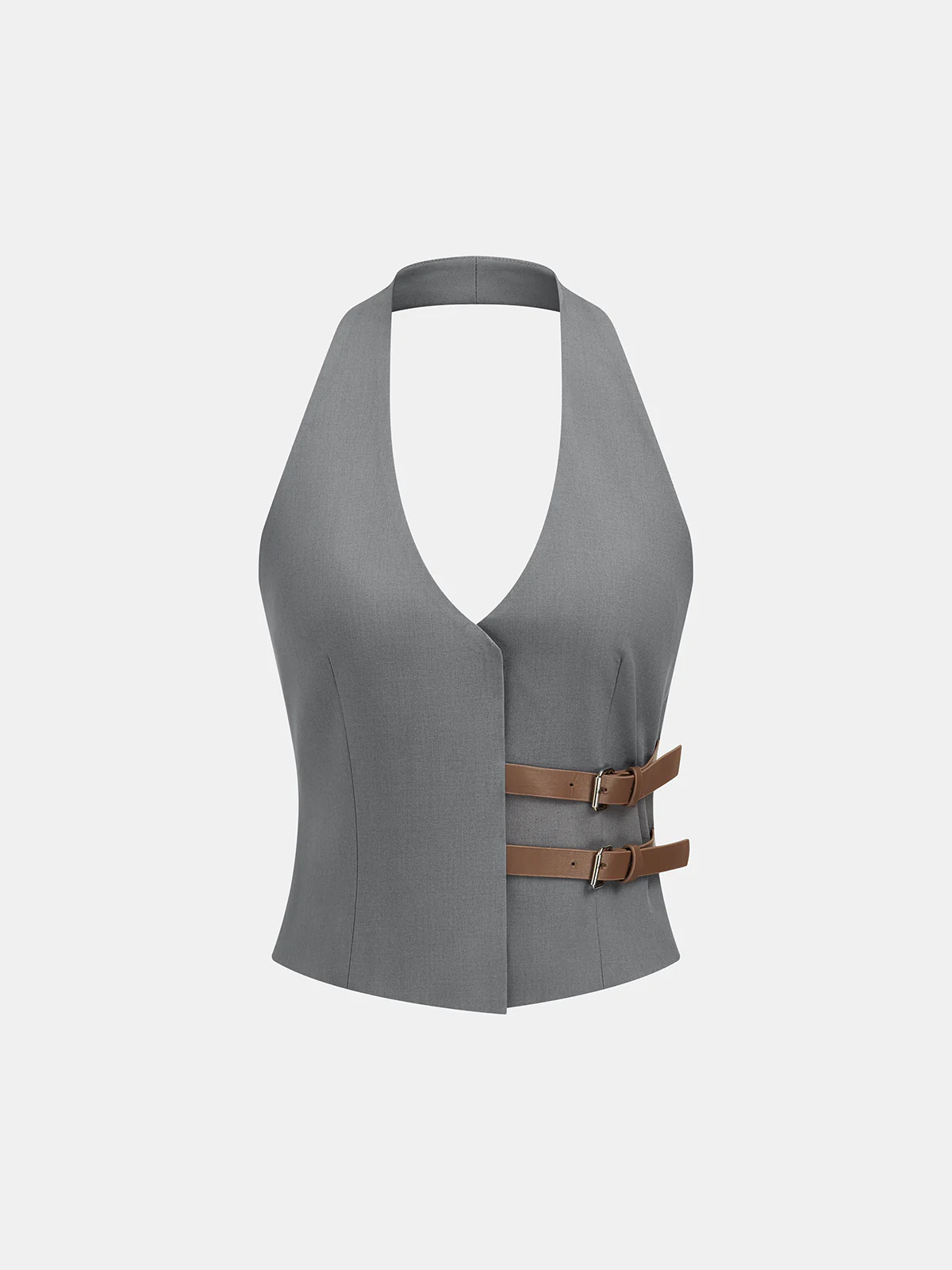 Buckle Detail Halter Neck Vest & Pants Set - Image 2