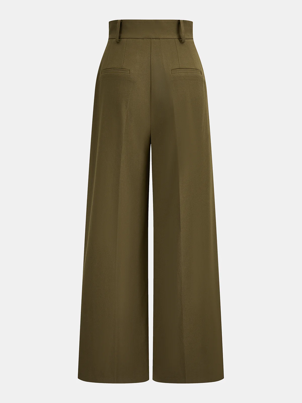 Buckle Detail Wide-Leg Tailored Pants - Image 2