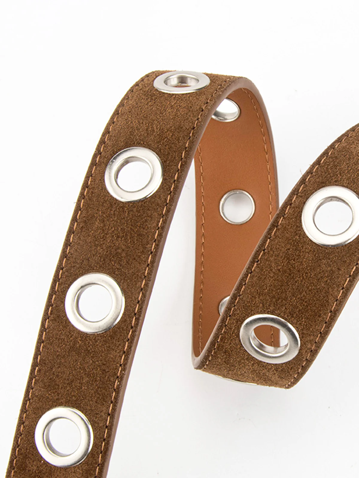 Buckle Slim Suede Belt - Image 2