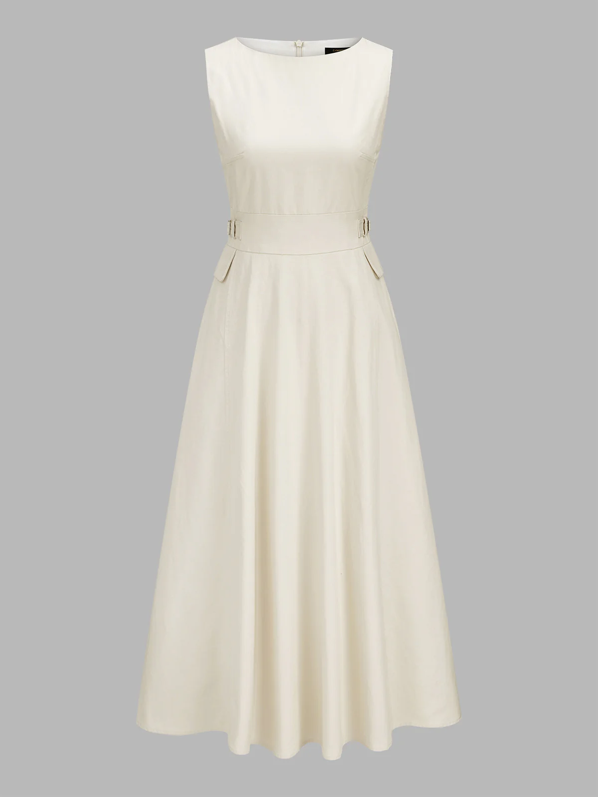 Buckle Waist Sleeveless Maxi Dress