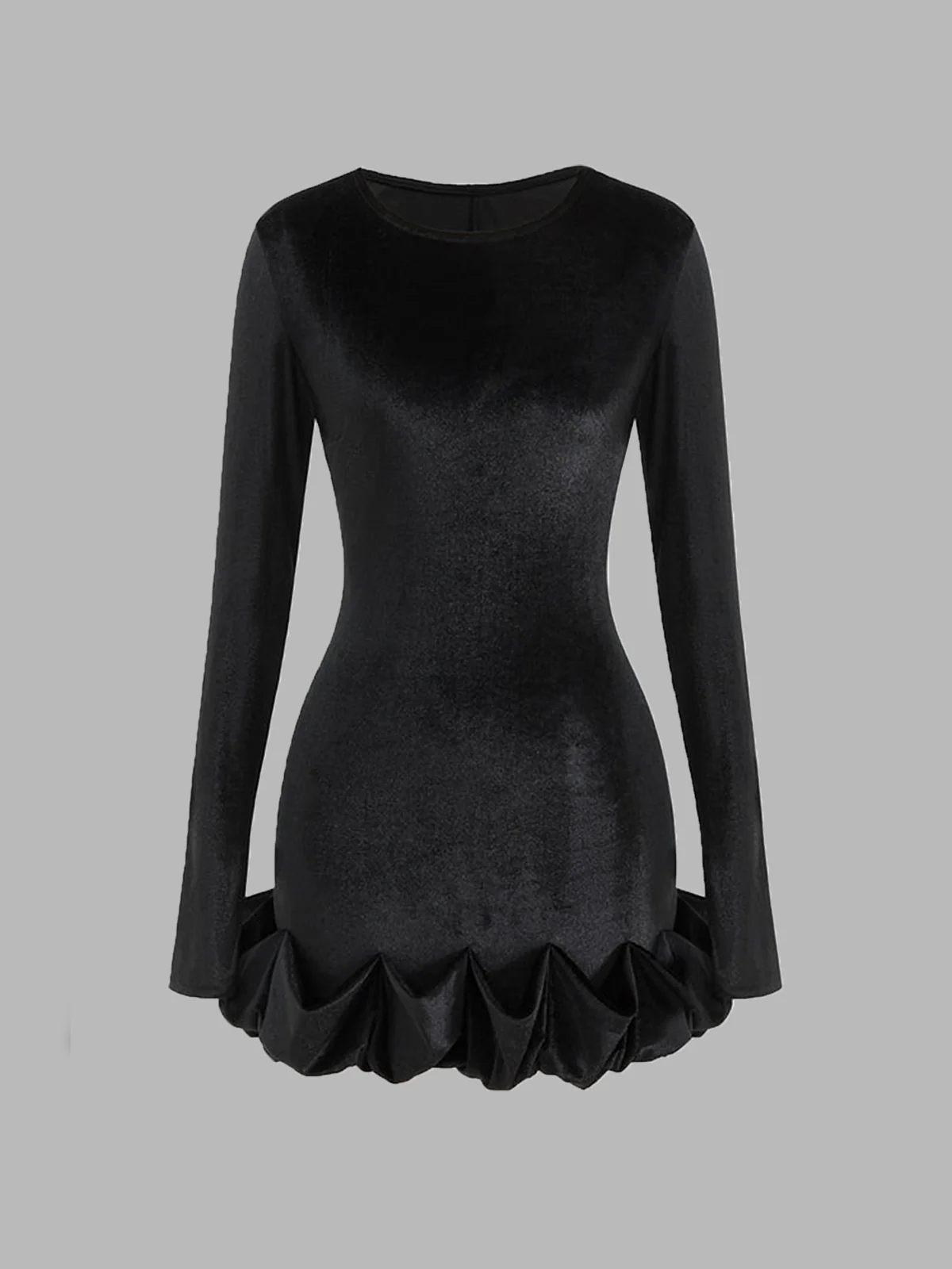 Bud-Waist Velvet Slim Dress - Image 2