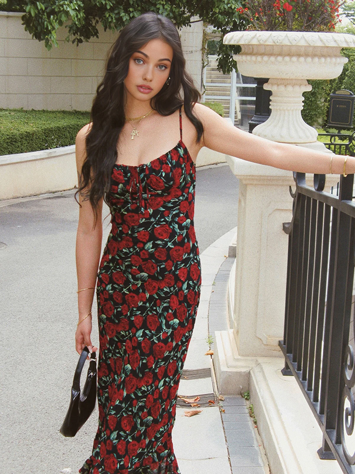 Bulgarian Roses Floral Cami Long Dress - Image 5