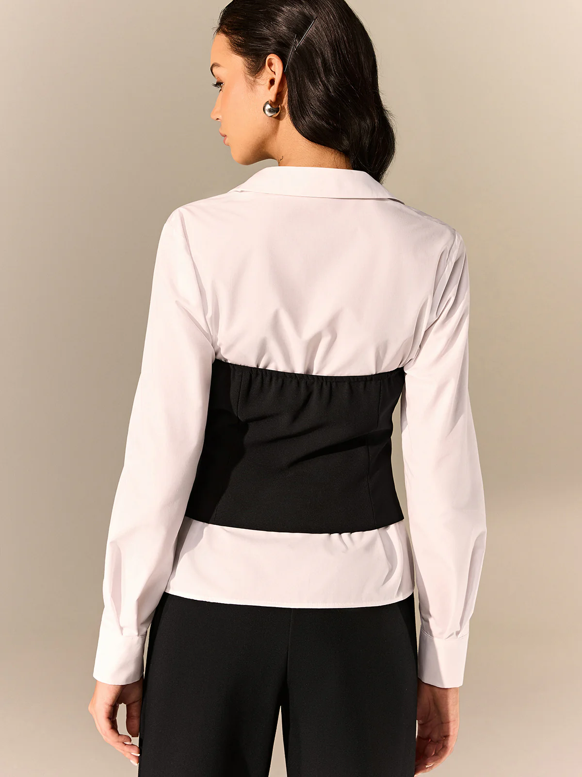 Button Corset and Long-Sleeve Shirt Set - Image 6