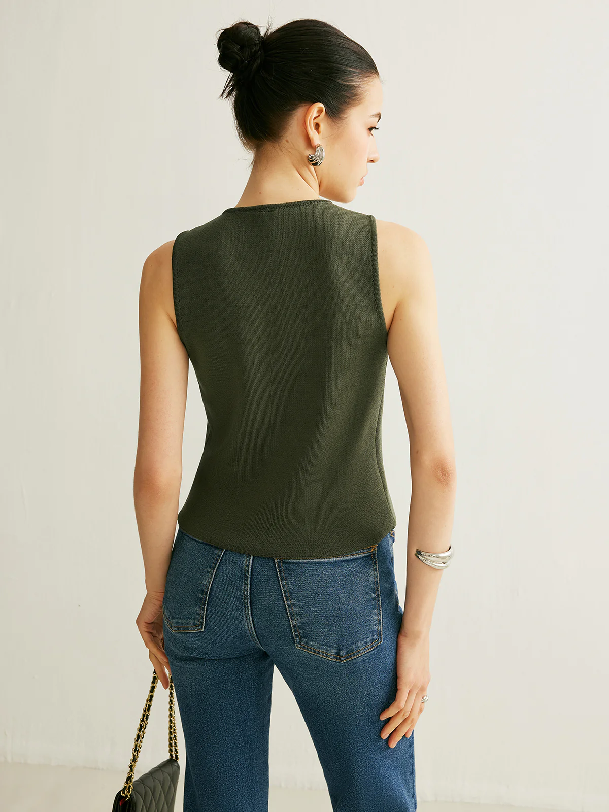 Button Detail Knit Vest - Image 6