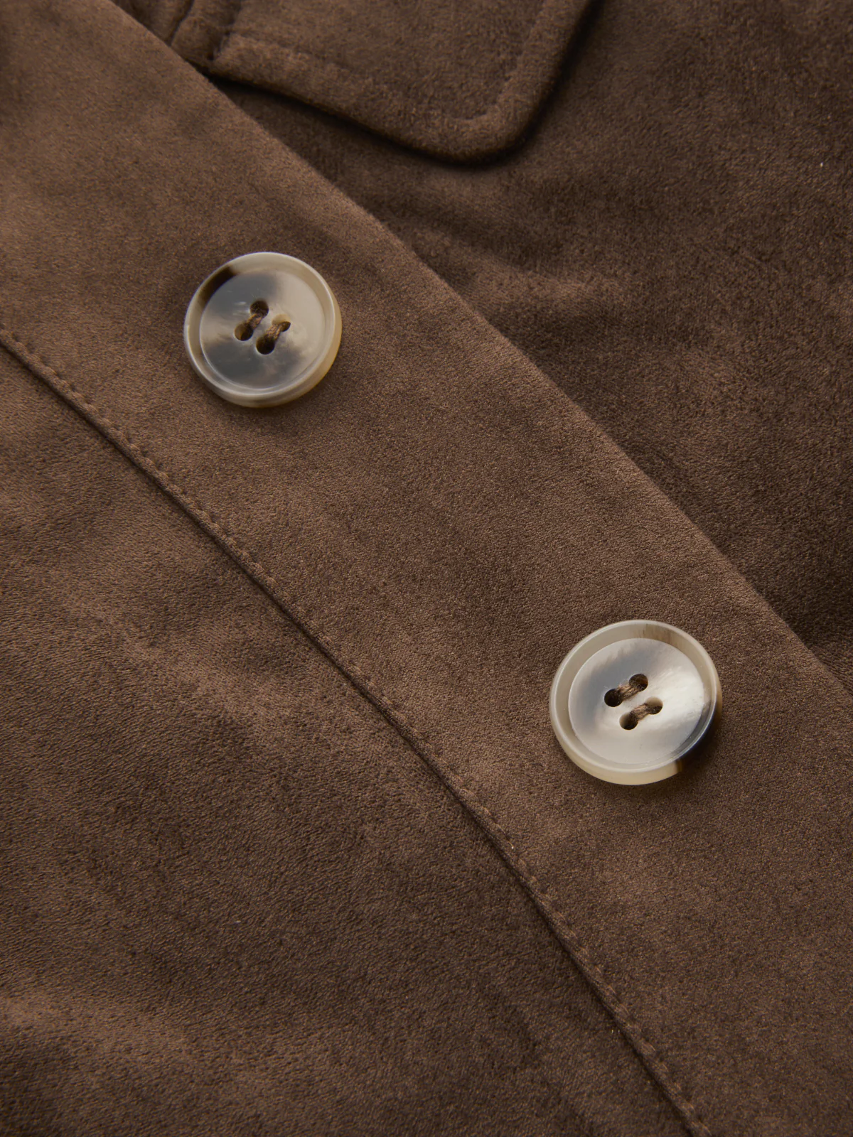 Button Detail Suede Effect Midi Skirt - Image 4