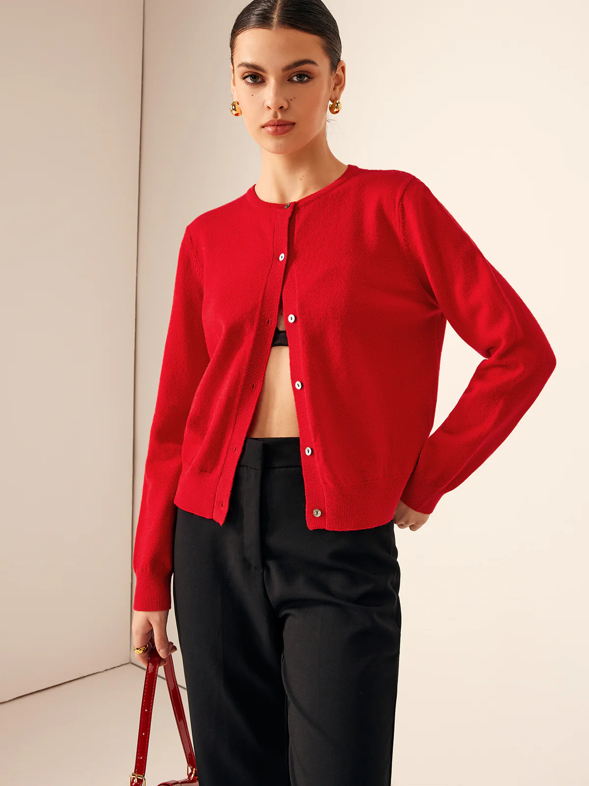 Button Down Cashmere-Blend Cardigan - Image 4