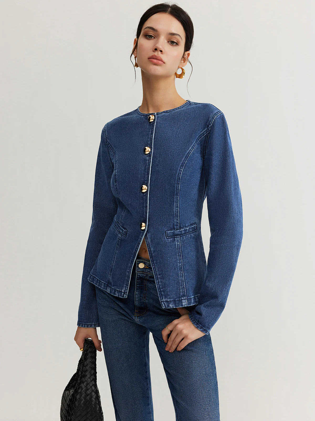 Button Down Denim Slim Jacket - Image 3