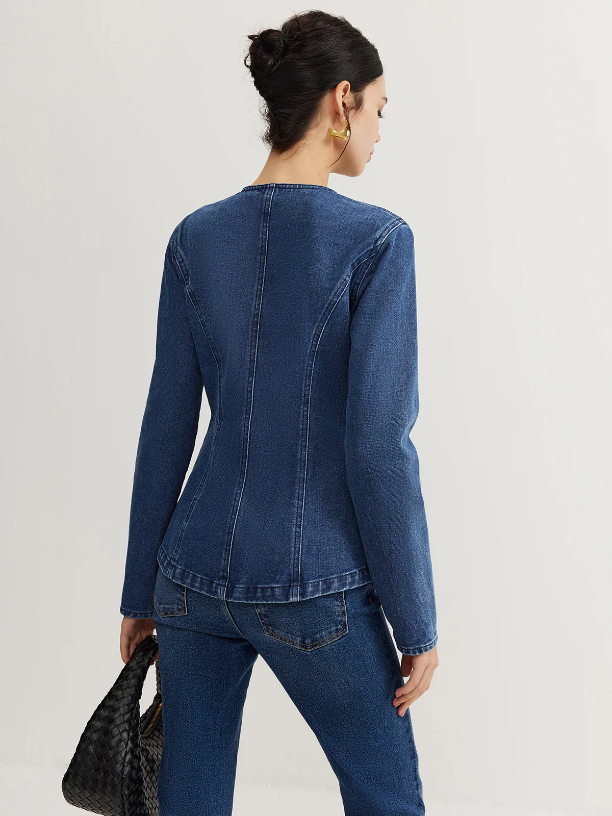 Button Down Denim Slim Jacket - Image 5