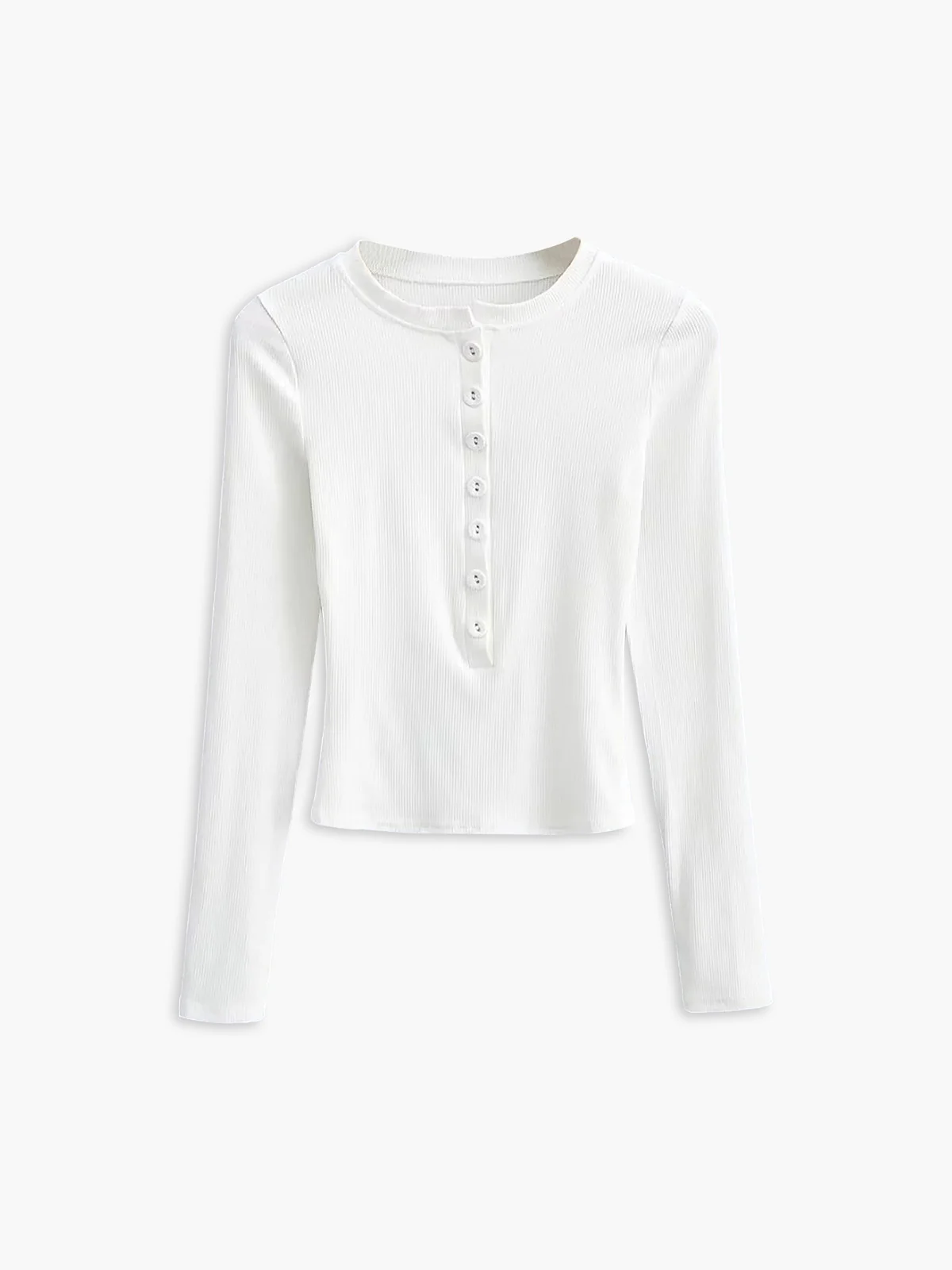 Button Down Long Sleeve Crop Shirt - Image 7