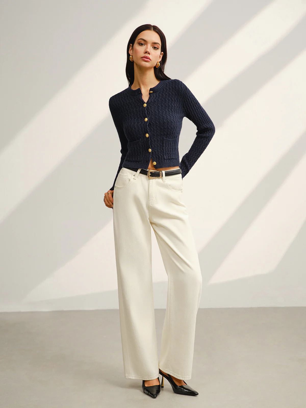 Button Down Petite Cardigan - Image 4