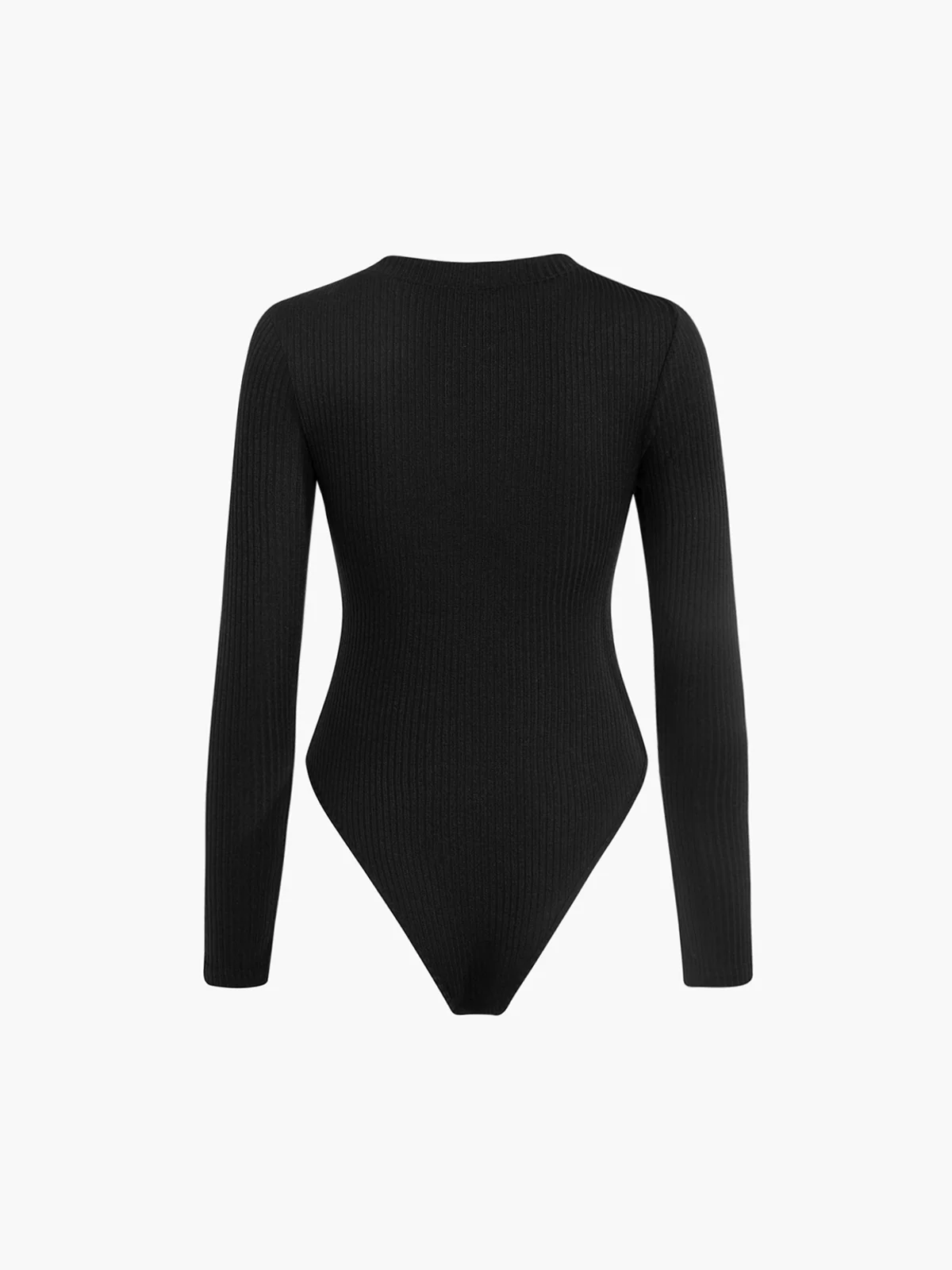 Button Down Rib Long Sleeve Bodysuit - Image 3