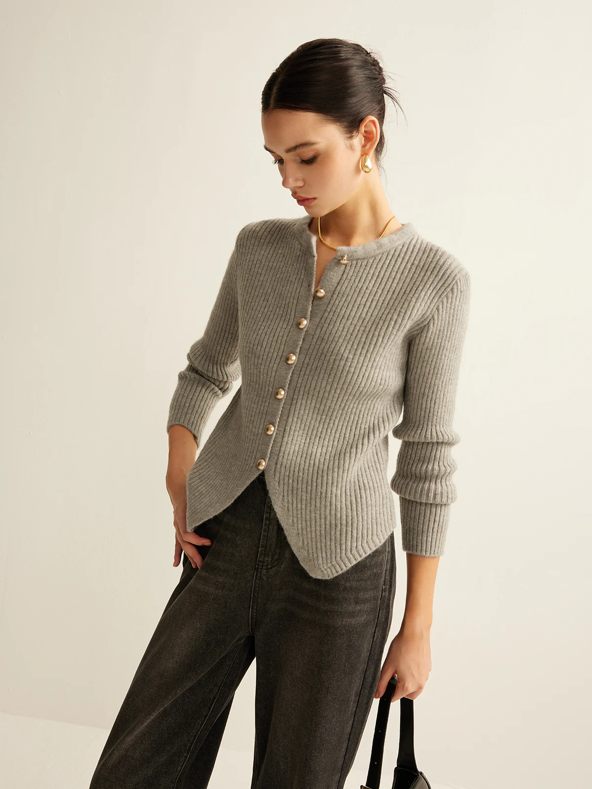 Button Down Split Cardigan - Image 3