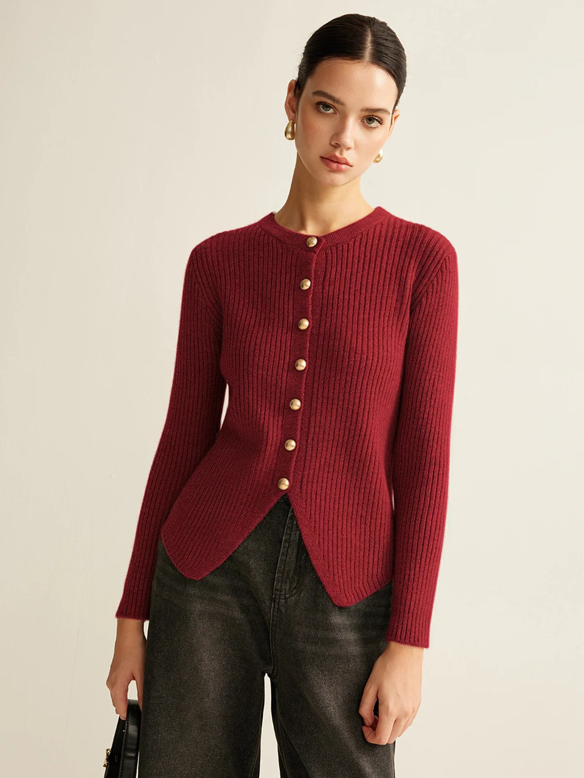 Button Down Split Cardigan - Image 7