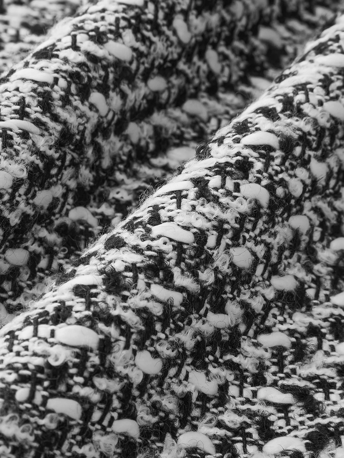 Button Down Tweed Boucle Maxi Skirt - Image 7