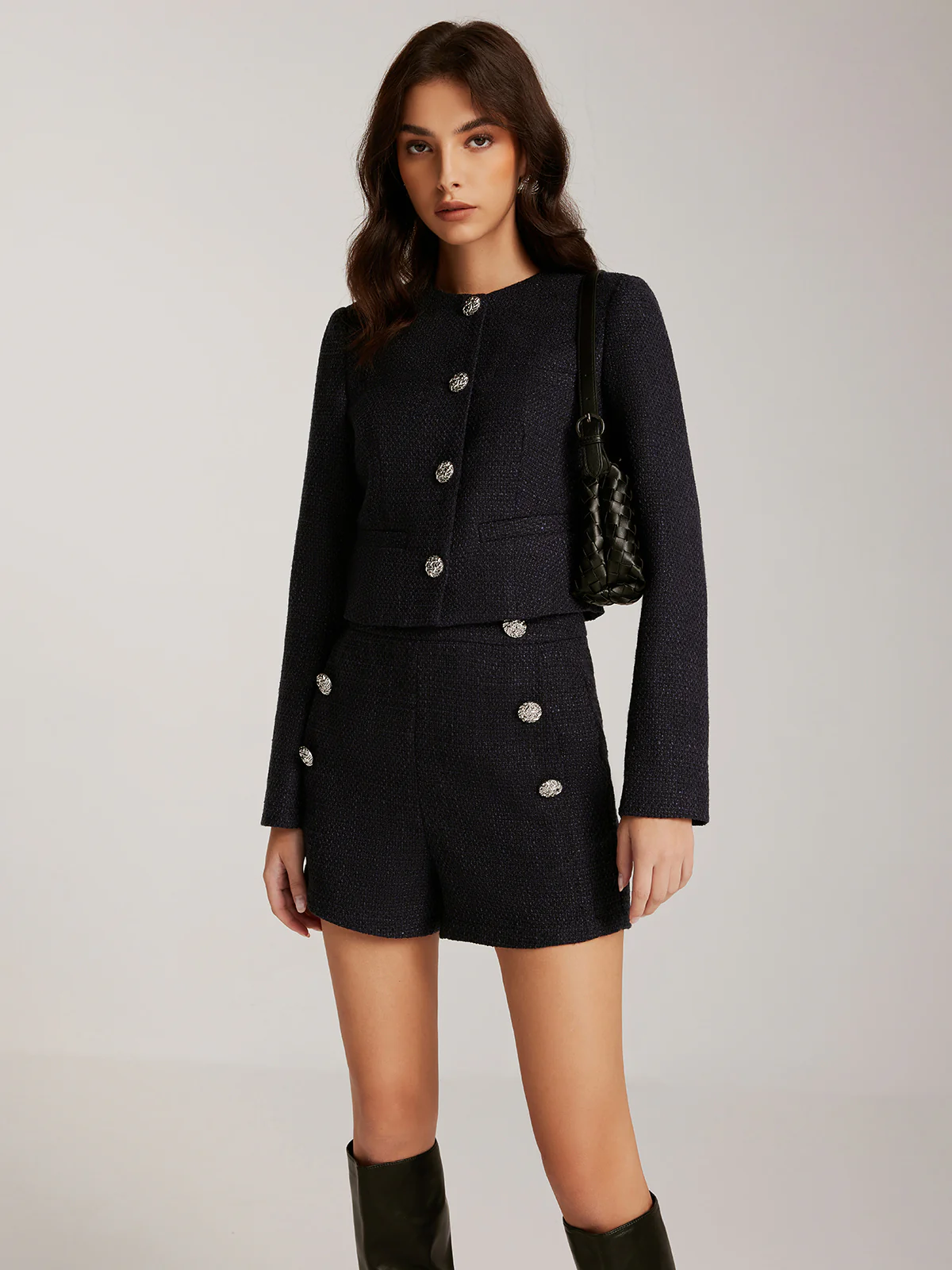 Button Down Tweed Short Jacket - Image 2