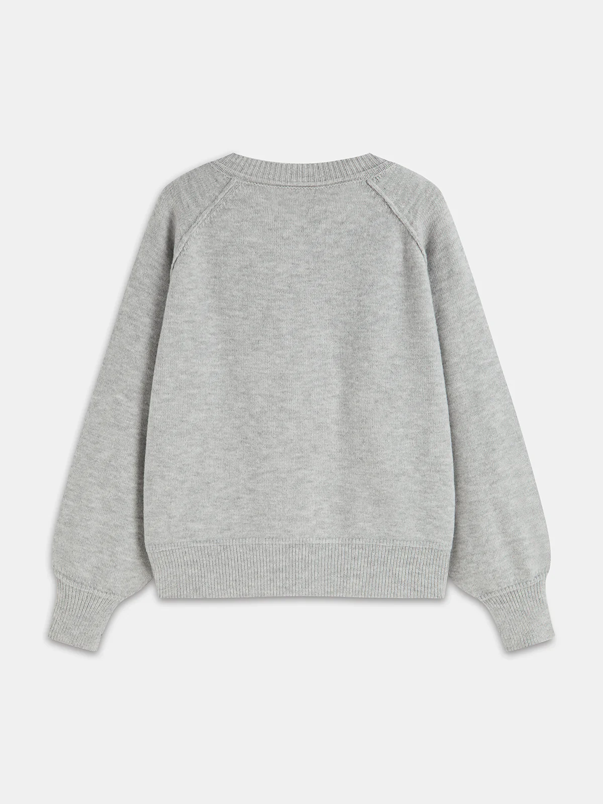 Button-Front Balloon-Sleeve Knit Sweater - Image 2