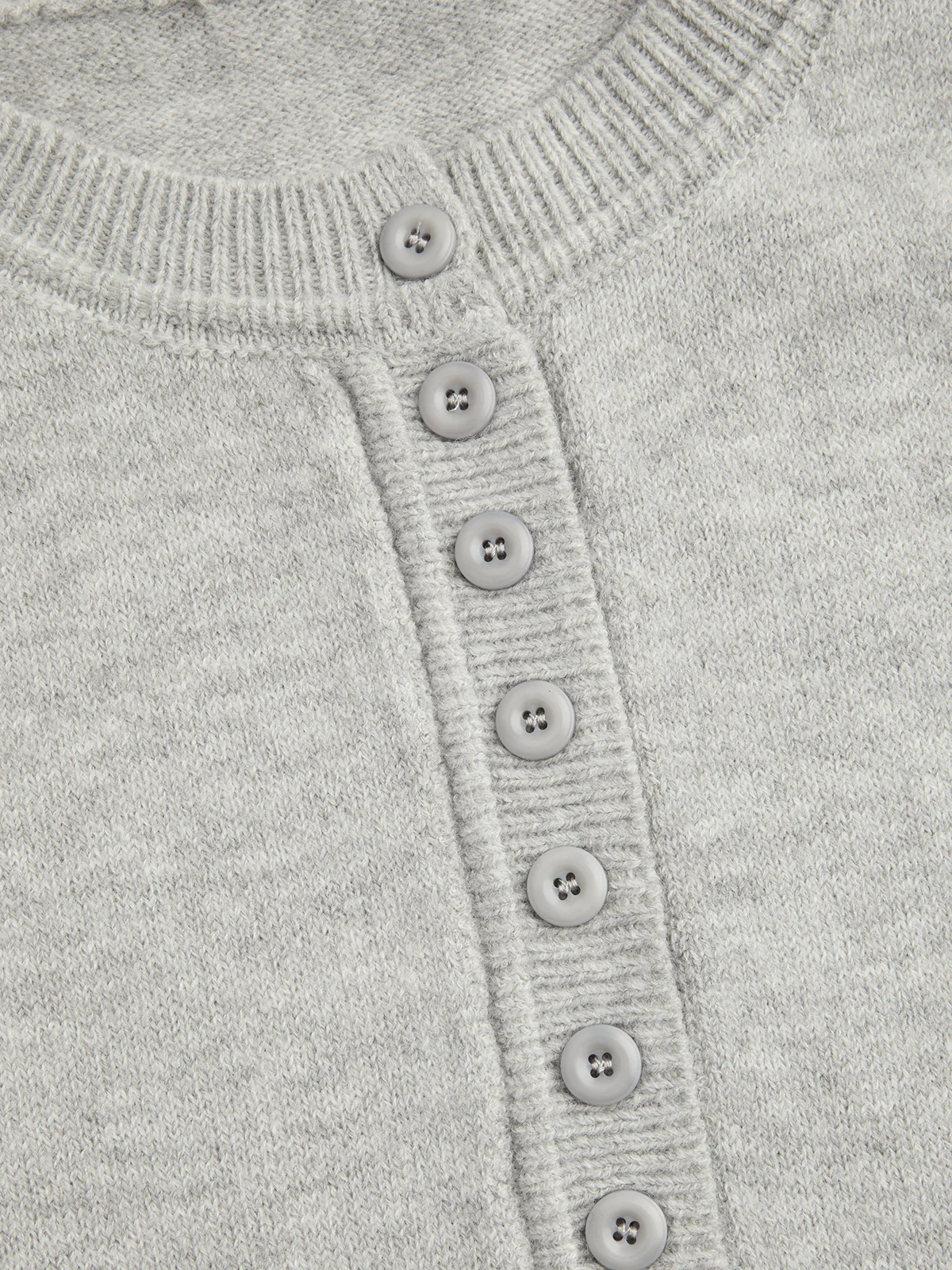 Button-Front Balloon-Sleeve Knit Sweater - Image 5