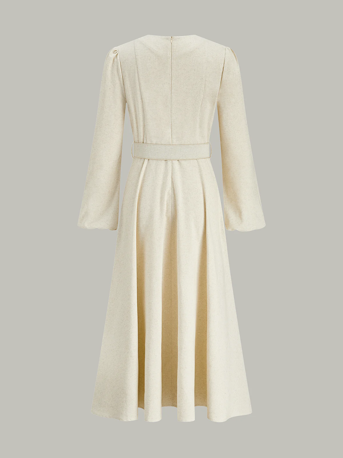 Button Front Belted Midi Dress - Image 6