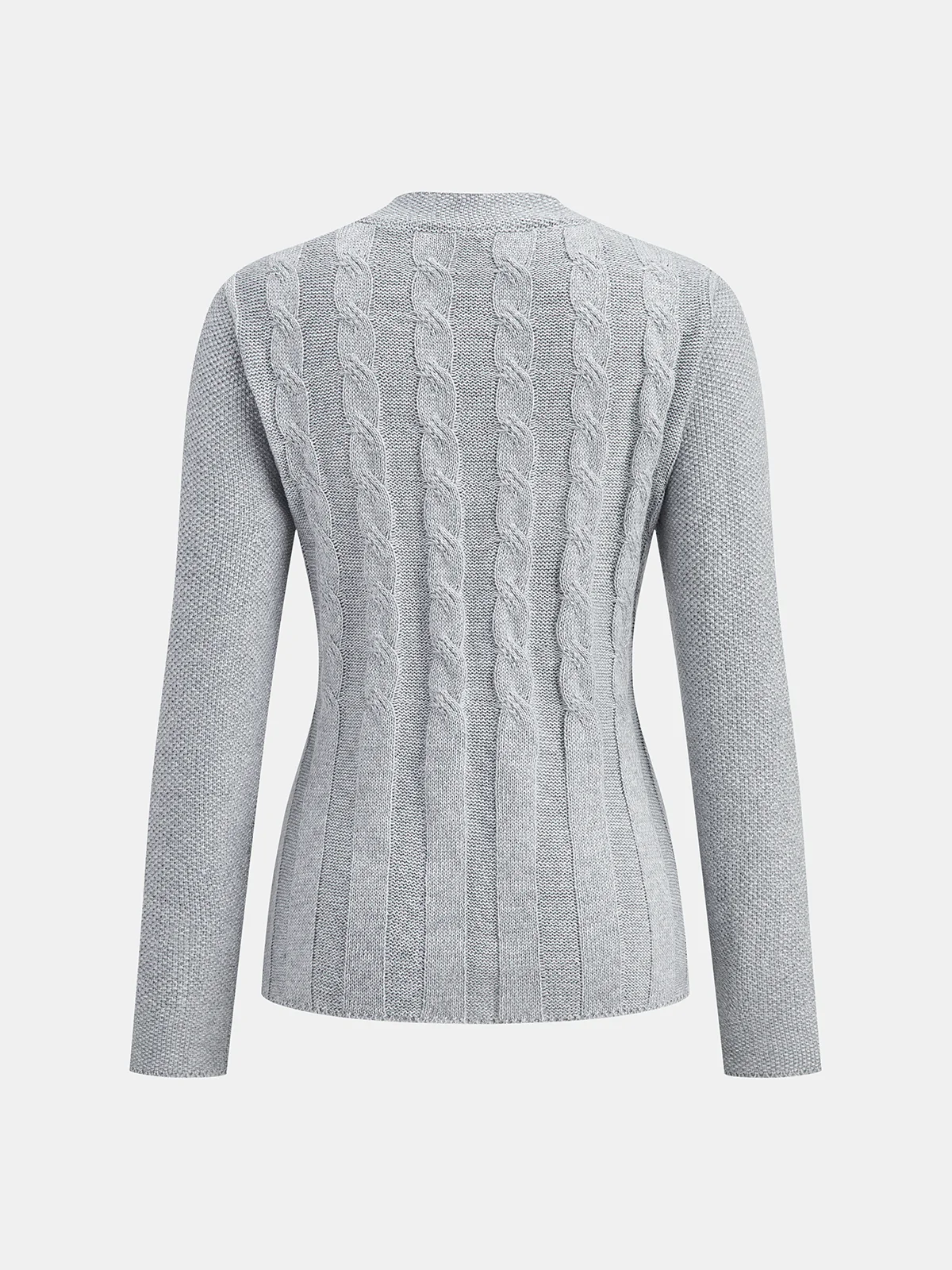 Button-Front Cable Knit Cardigan - Image 2