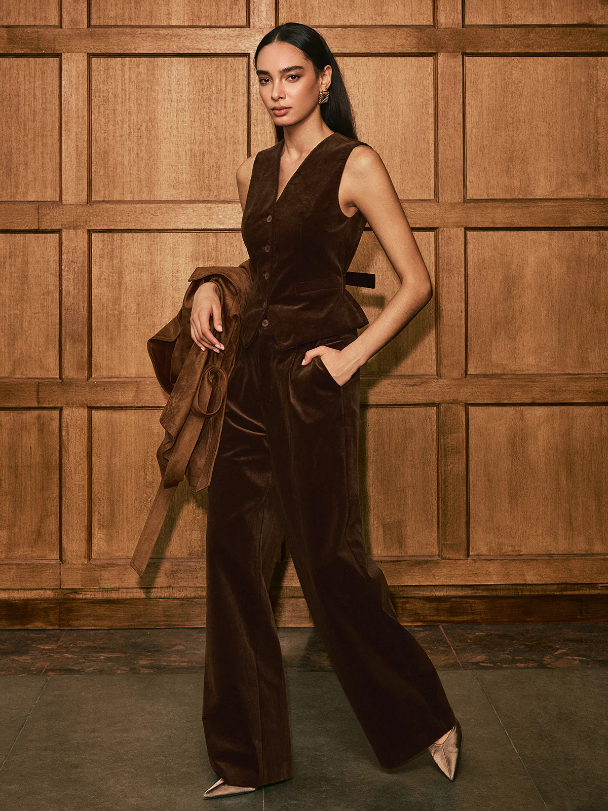 Button-Front Corduroy Vest - Image 3