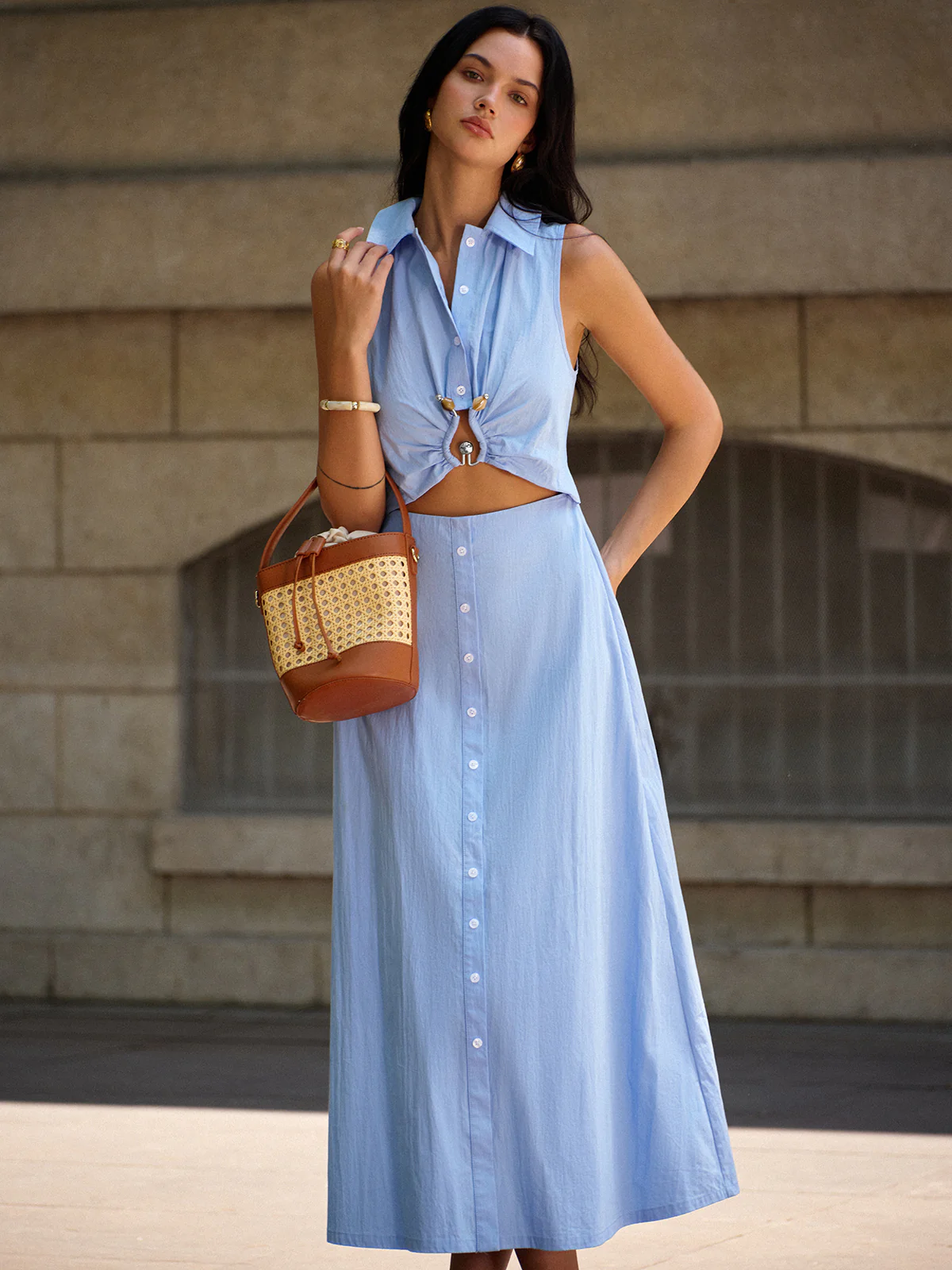 Metal Decor Cutout Dress - Image 5