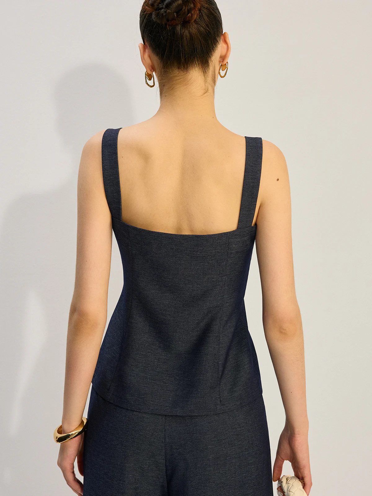 Button-Front Denim Vest Top - Image 4