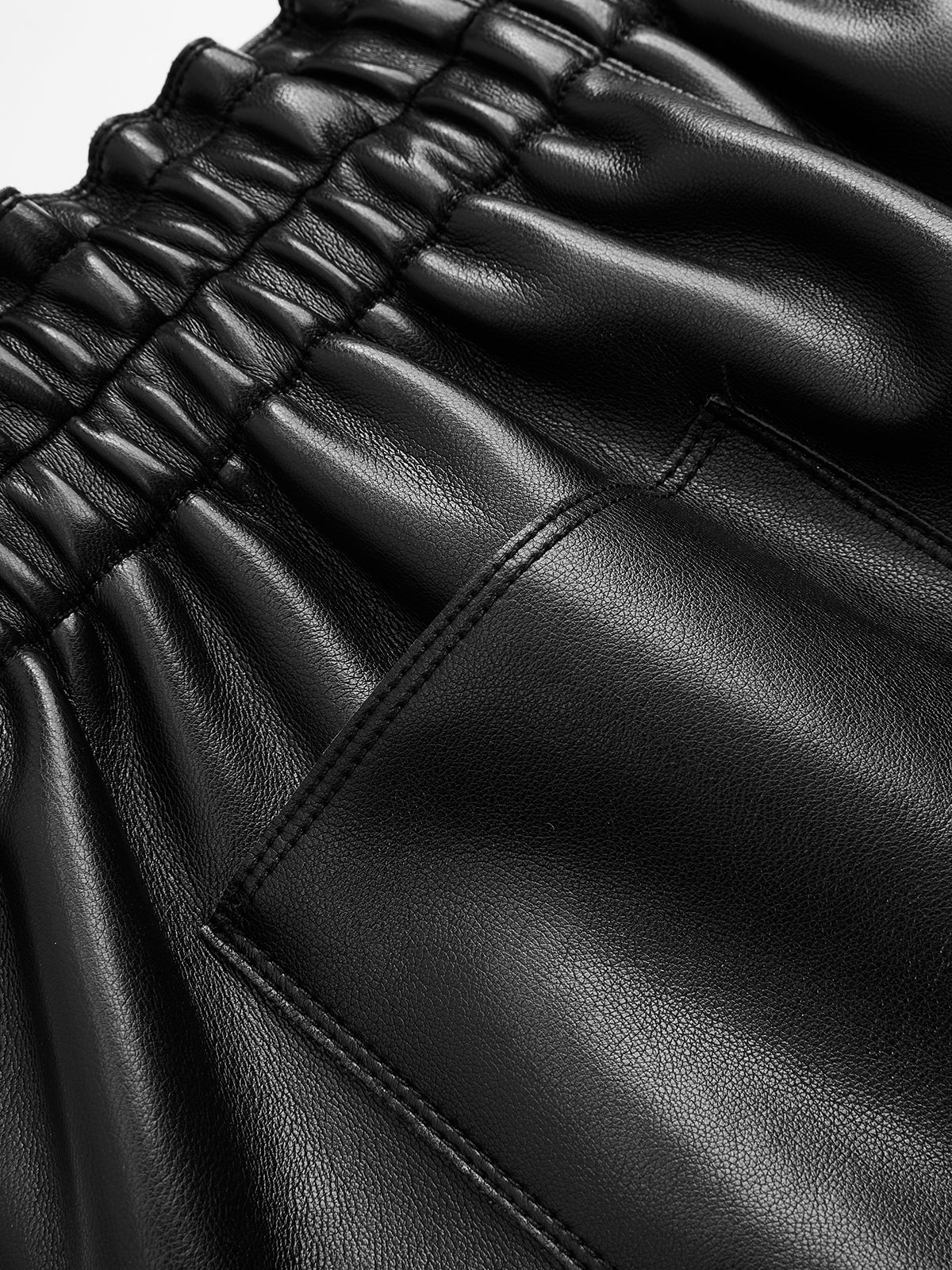 Button-Front Faux Leather Skort - Image 4