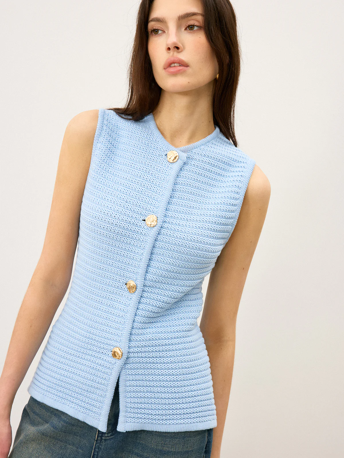 Button-Front Knit Vest - Image 3