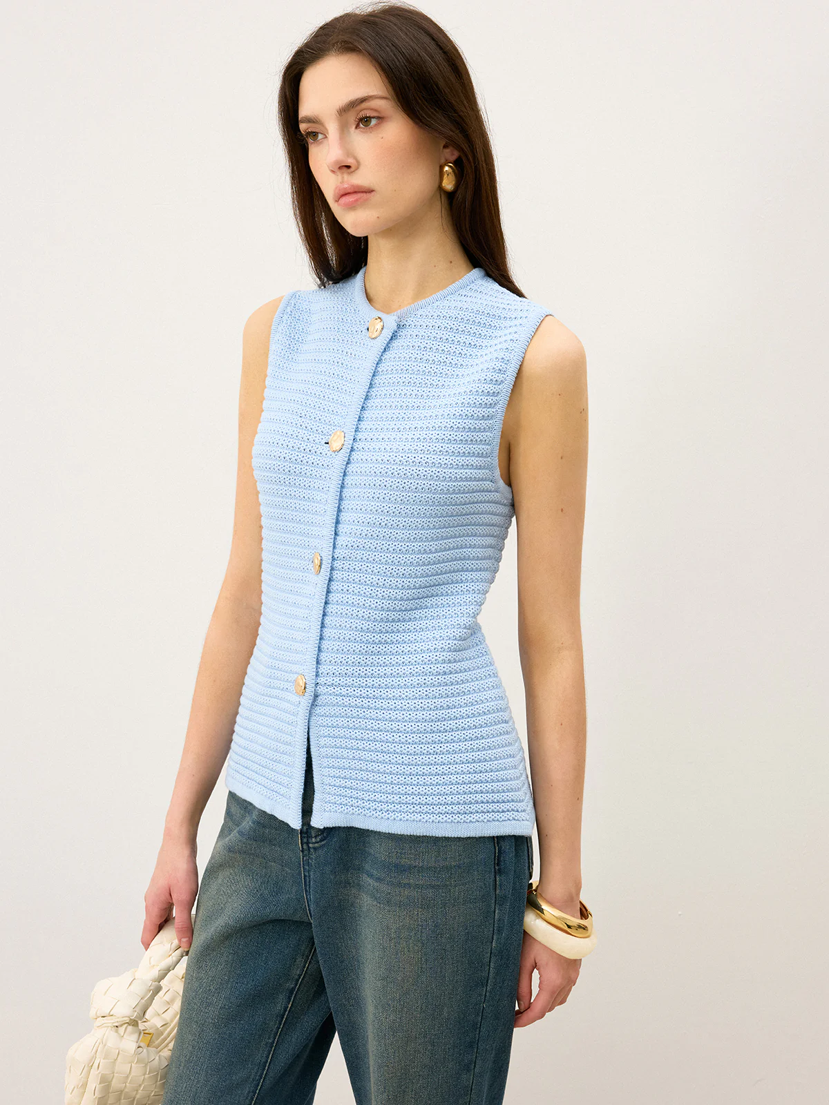 Button-Front Knit Vest - Image 6