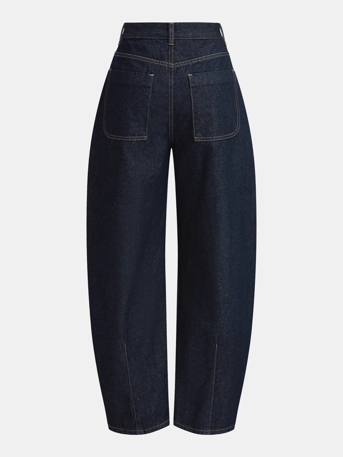 Button-Front Mid-Rise Curved-Leg Jeans - Image 2
