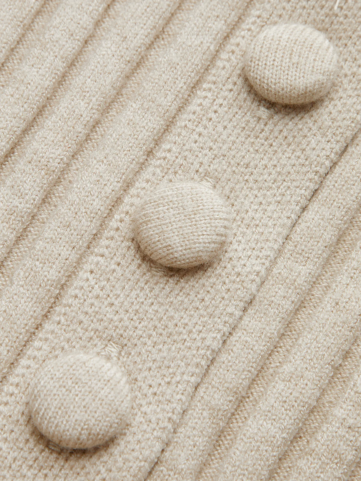 Button-Front Ribbed Knit Cardigan with Scarf - Image 4