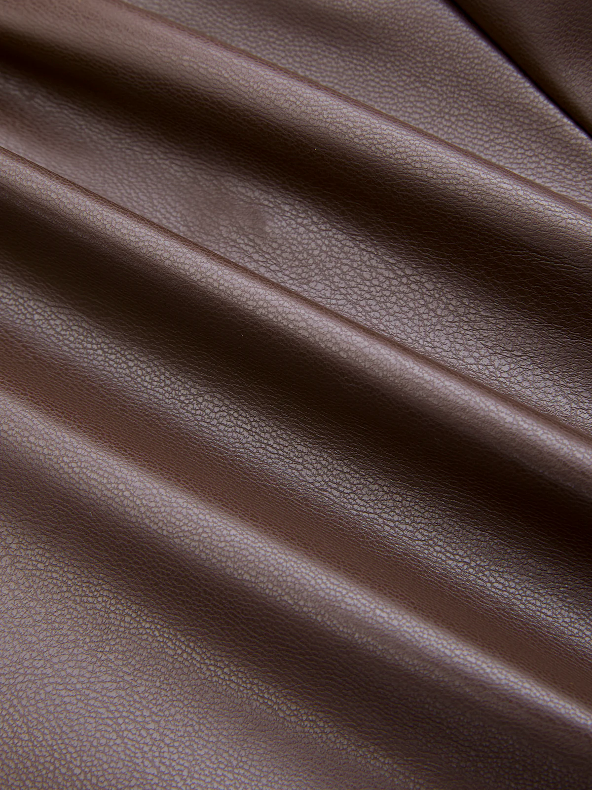 Button-Front Strapless Faux Leather Fitted Top - Image 3