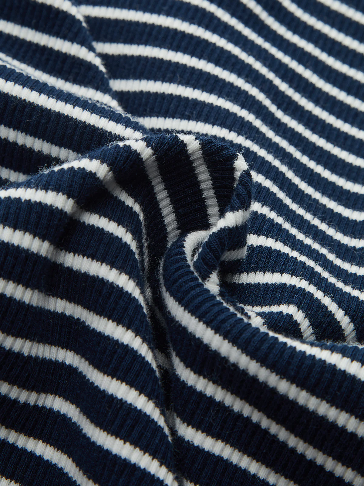 Button-Front Striped Ribbed Knit Top - Image 3