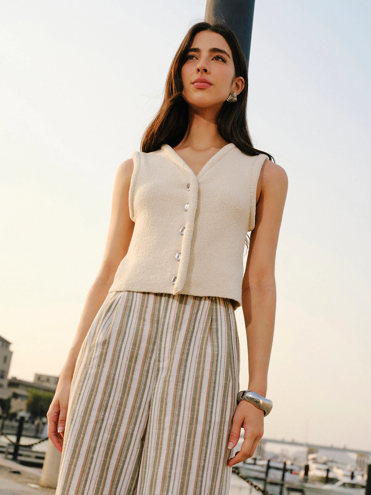 Button Front Sweater Vest - Image 9