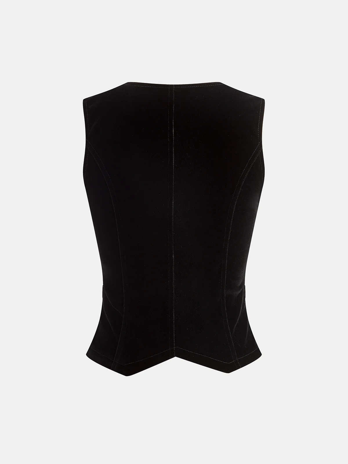 Button-Front Velvet Fitted Vest - Image 2