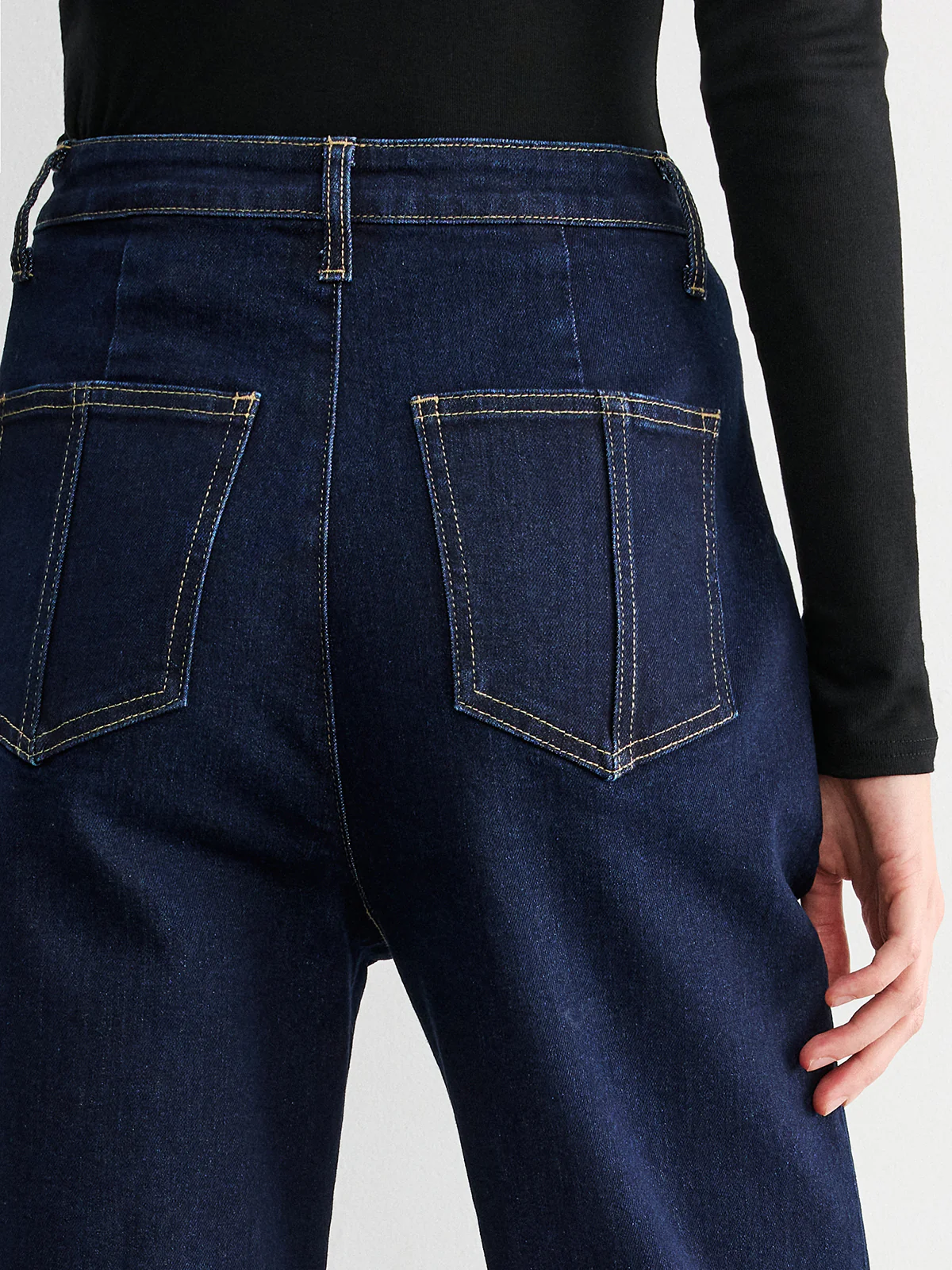 Button Placket High-Waist Straight-Leg Jeans - Image 5