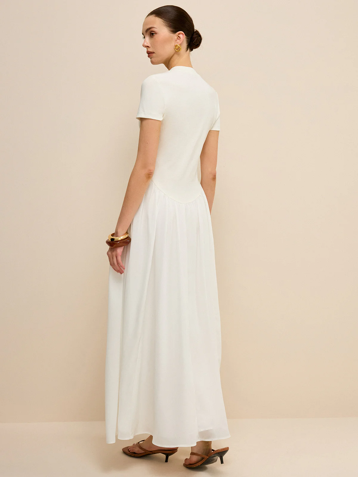 Button-Placket V-Neck Maxi Dress - Image 6