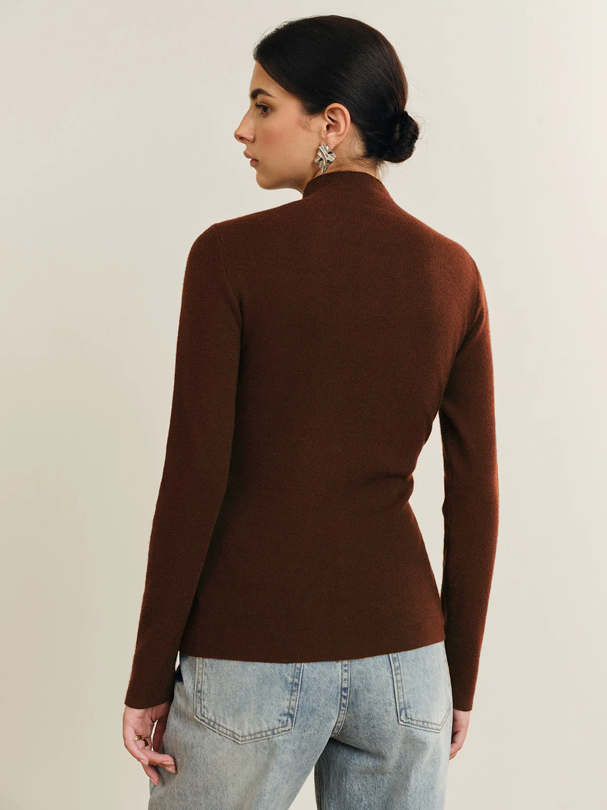 Button Pleated Split Knit Top - Image 5