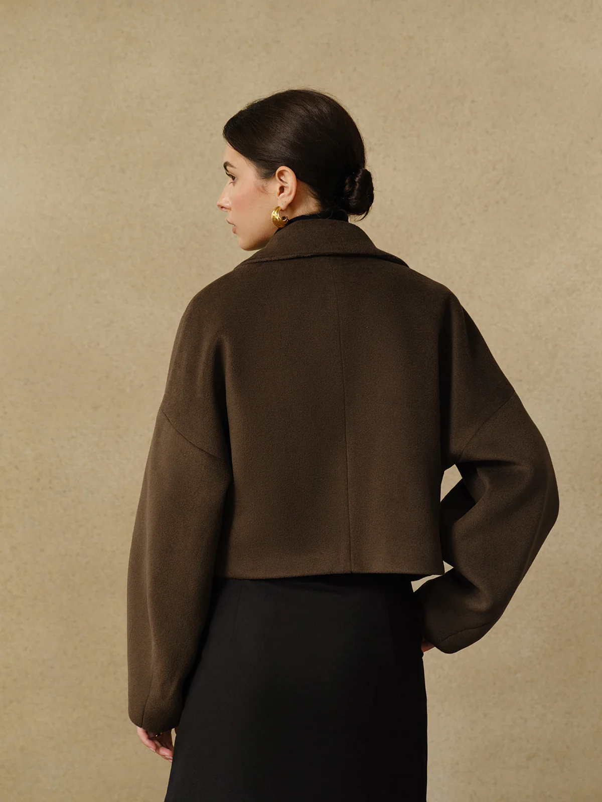 Button Tweed Lapel Short Coat - Image 8