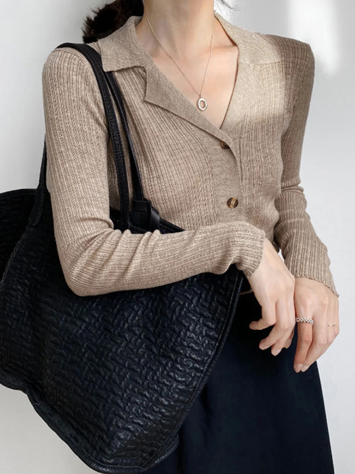 Button Up Collared Knit Top - Image 5