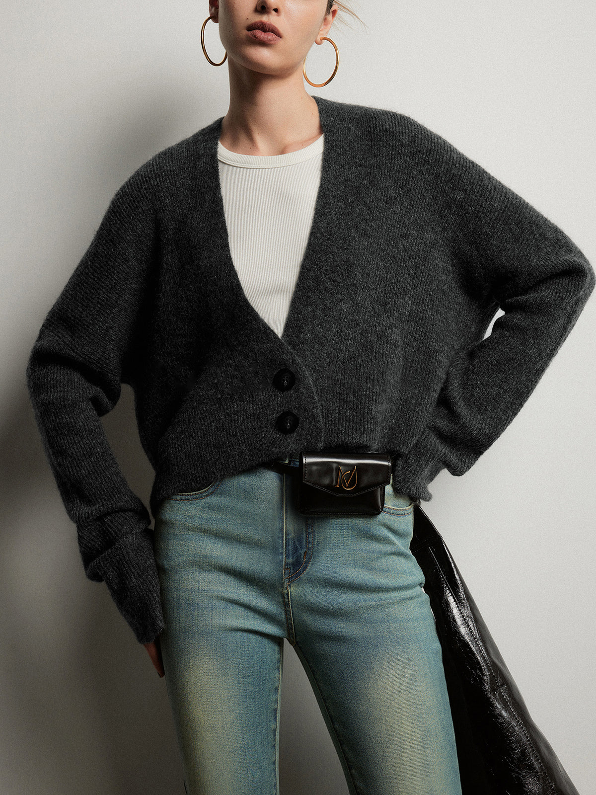 Buttoned Slouchy Cardigan - Image 4